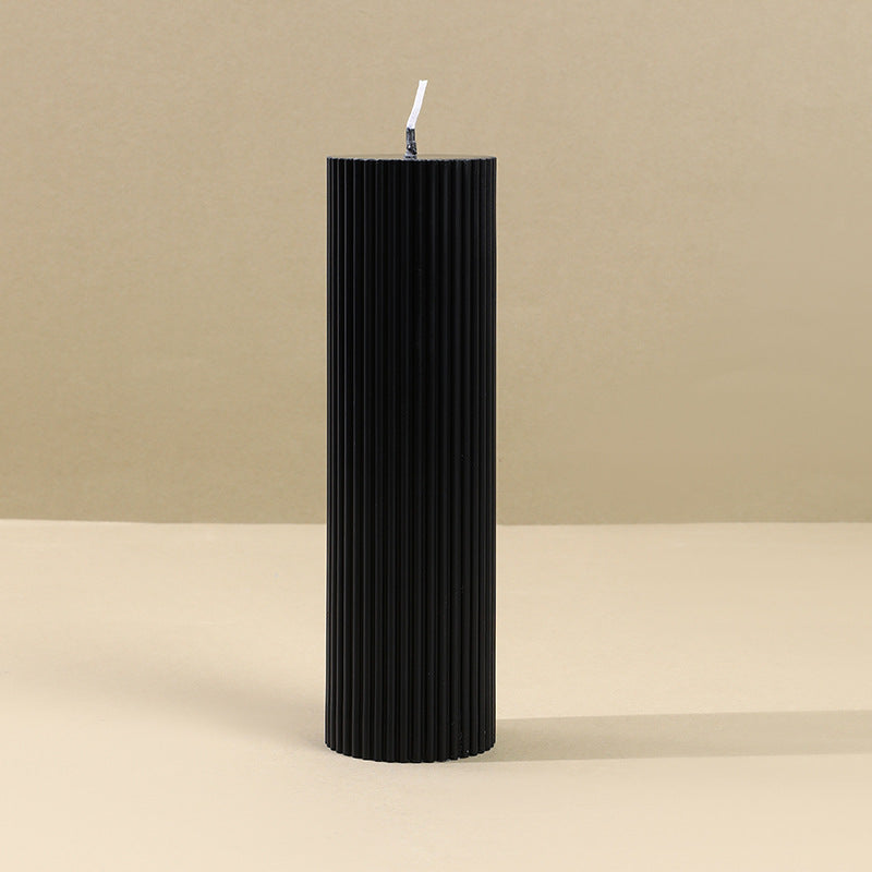 Elegant Black Cylinder Aromatherapy Soy Candles Handmade
