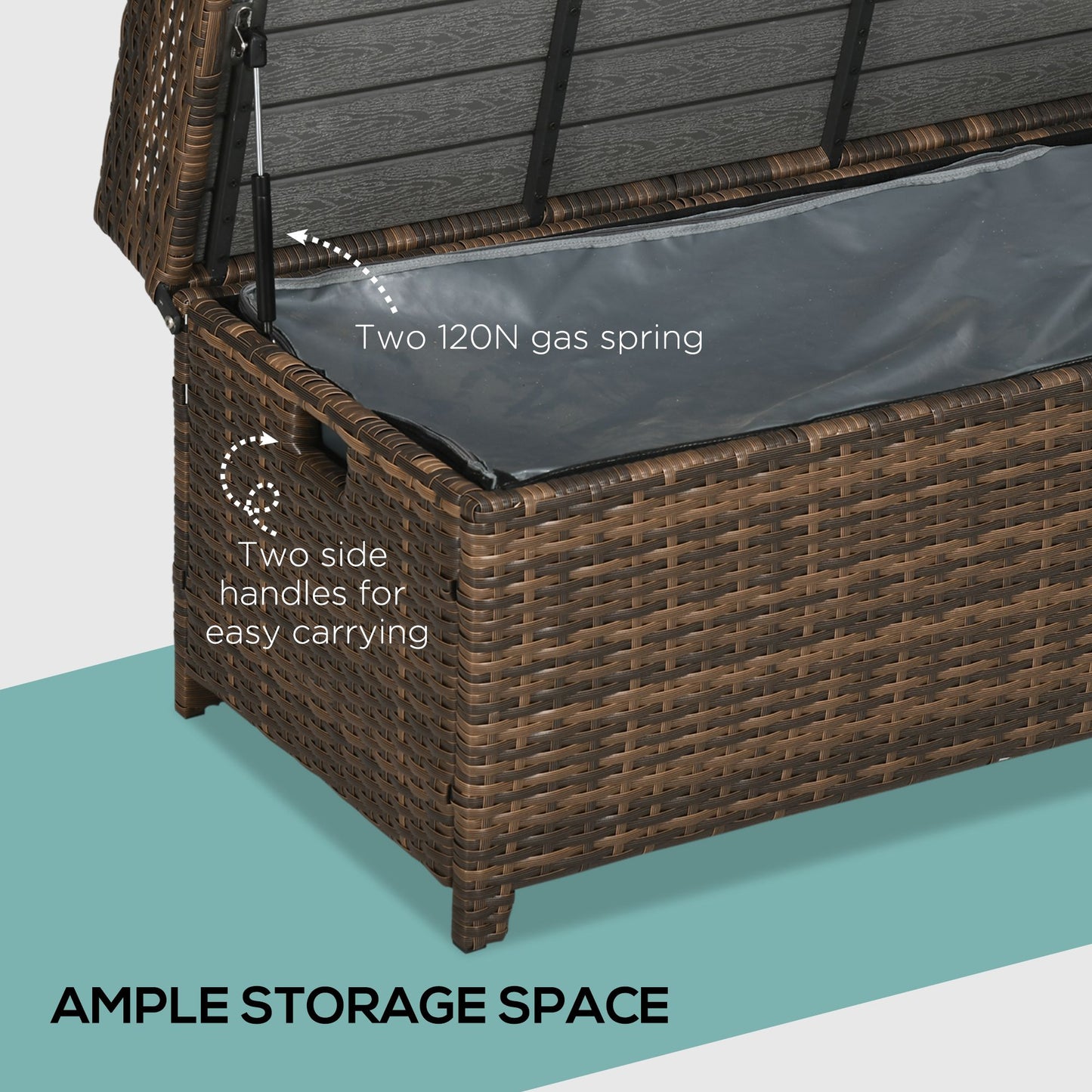 34 Gallon Outdoor Storage Bench With Cushioned Seat