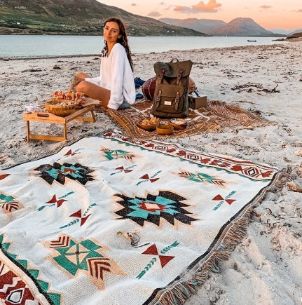 Portable Ramadan Picnic Mat With Bohemian Style Blanket