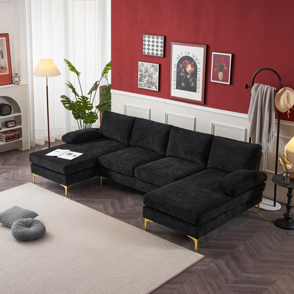 U Shaped Indoor Modular Sofa With Four Seats, Nap Ready