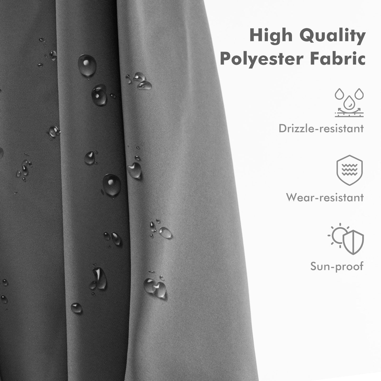 9.5 Feet Cantilever Patio Umbrella with 360° Rotation and Double Top-Gray