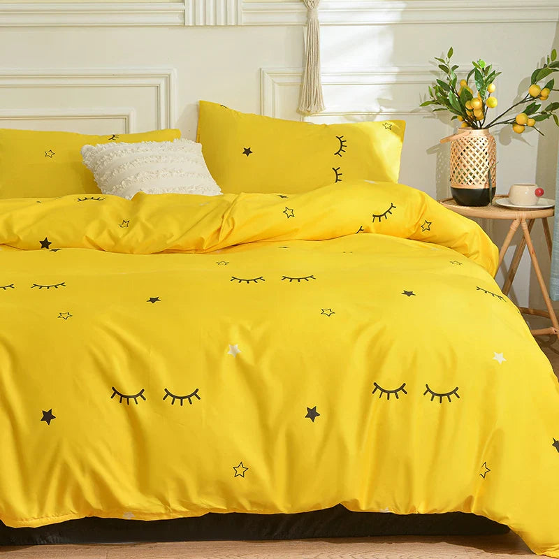 Black and White Bedding Set for Double Bed sabanas cama matrimonial Queen/King Comforter Sets Single Duvet Cover with Pillowcase
