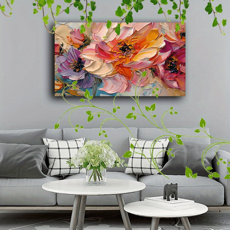 1pc Vibrant Floral Canvas Art