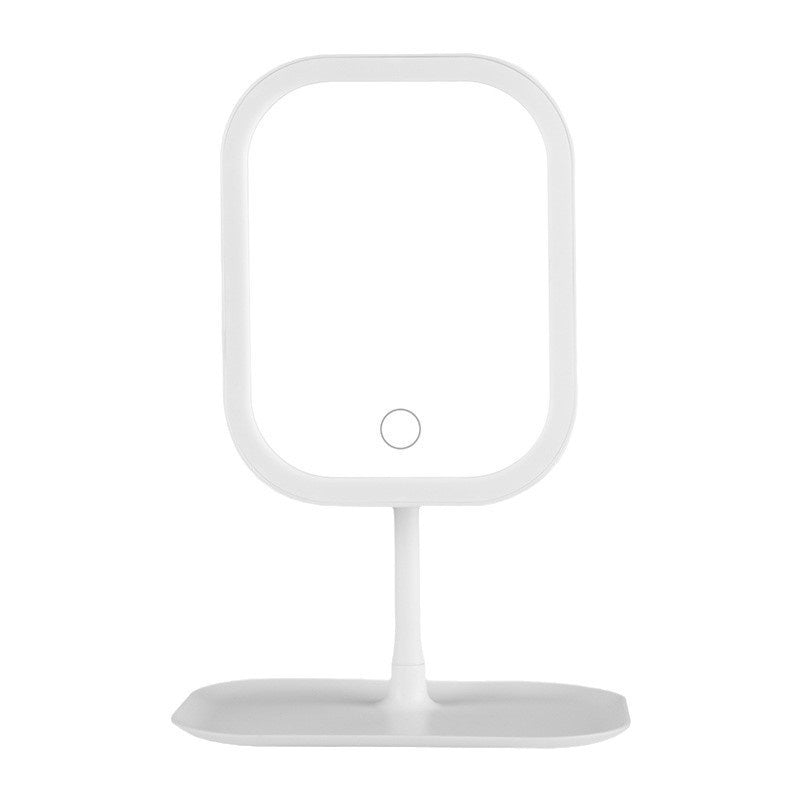 Radiant LED Makeup Mirror Desktop With Adjustable Tricolor Lighting And USB Charging