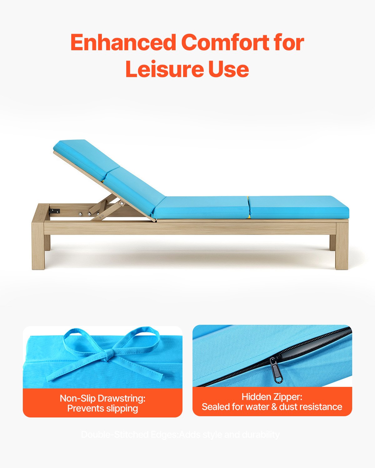 Waterproof Universal Fit Outdoor Chaise Lounge Cushions