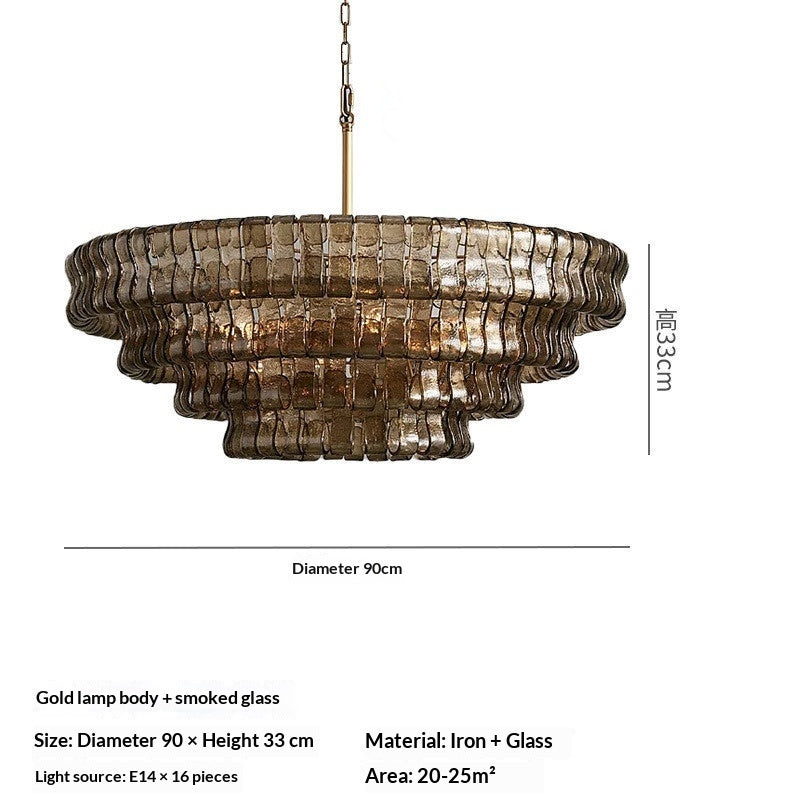 French-inspired, Mid-century Modern Glass Villa Living Room Lighting