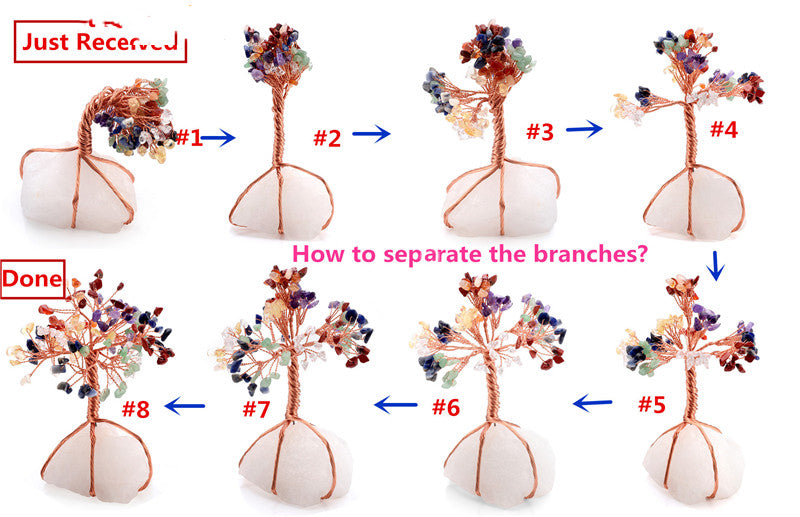 Enchanted Starry Rose Quartz Money Tree Glow Luxe Ornament