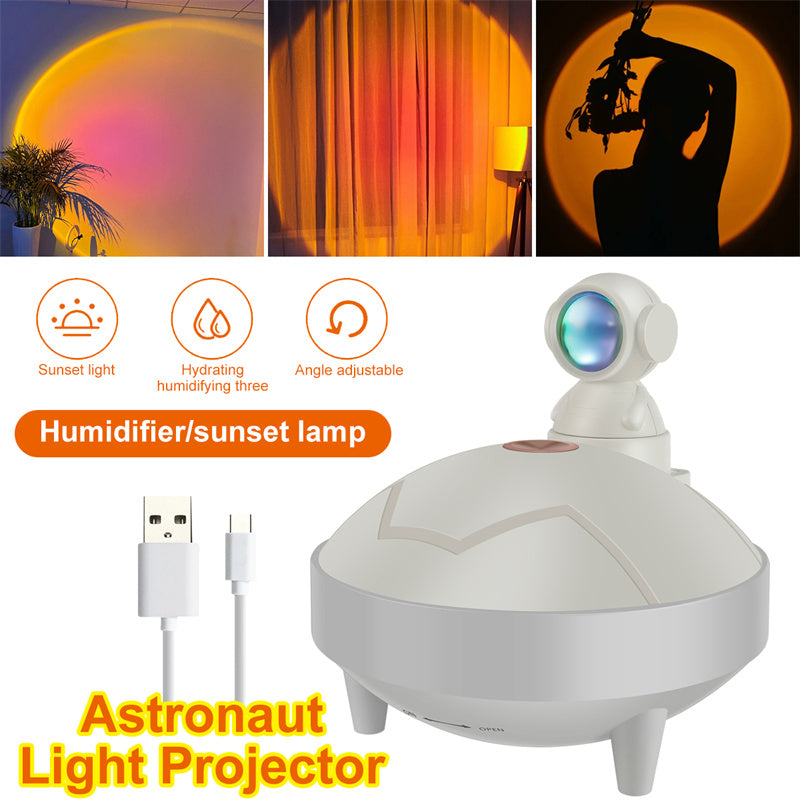 Enchanted Astronaut Sunset Luxe Lamp Glow Humidifier With 360 Degree Projection