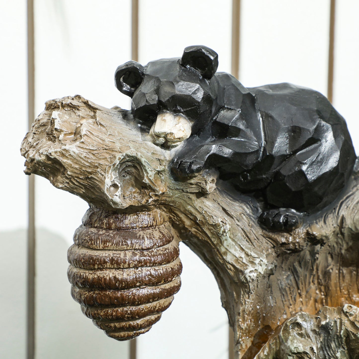 Three Tier Garden Fountain With Bears Beehive Led Lights