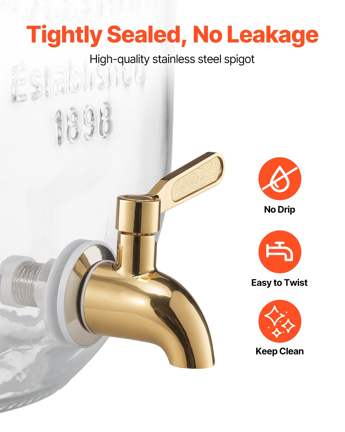 Beverage Dispenser, 3 Pack 2 Gallon Drink Dispensers For Parties, Glass Juice Dispenser With Metal Stand, Stainless Steel Spigot, Infuser, Iced Tea Lemonade Juice Water Dispensers For Parties