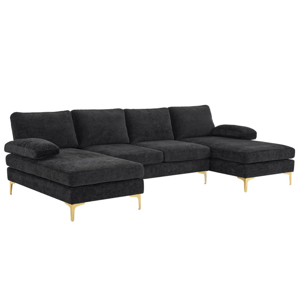 U Shaped Indoor Modular Sofa With Four Seats, Nap Ready