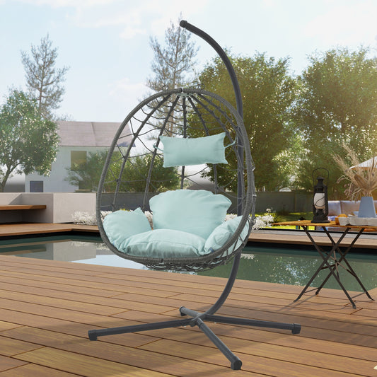 Enchanted Luxe Egg Chair With Stand For Indoor Outdoor Bliss