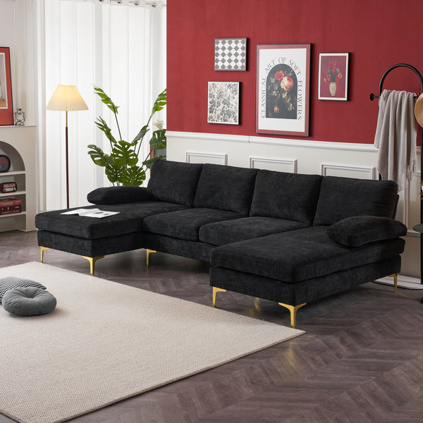 U Shaped Indoor Modular Sofa With Four Seats, Nap Ready