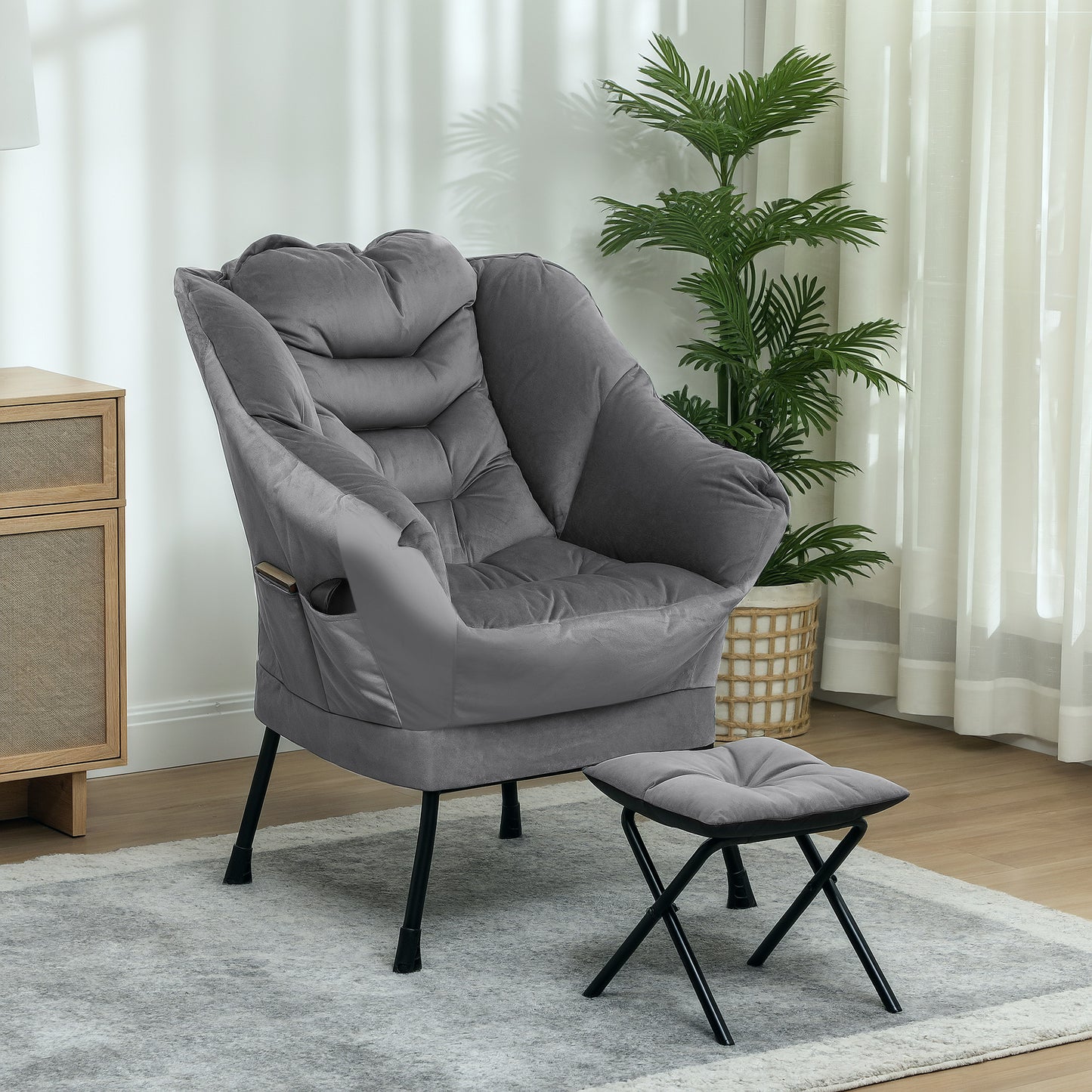 Lazy Chair and Ottoman Set