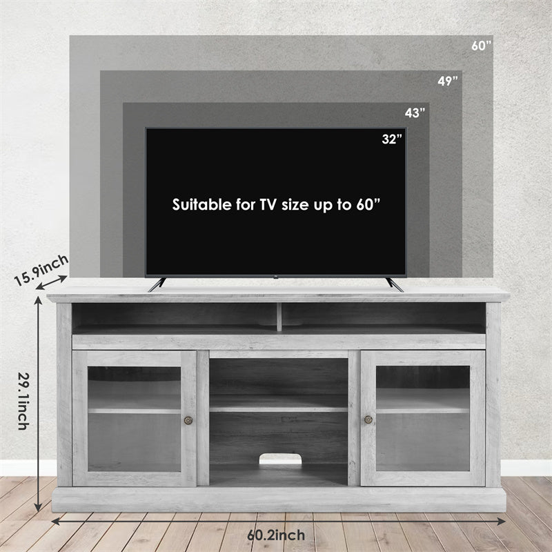 Enchanted Luxe TV Cabinet With Wood Grain Finish For Living Room