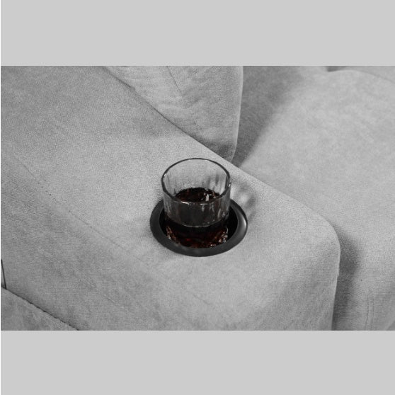 Elegant Light Grey Convertible Sectional With Armrest Storage