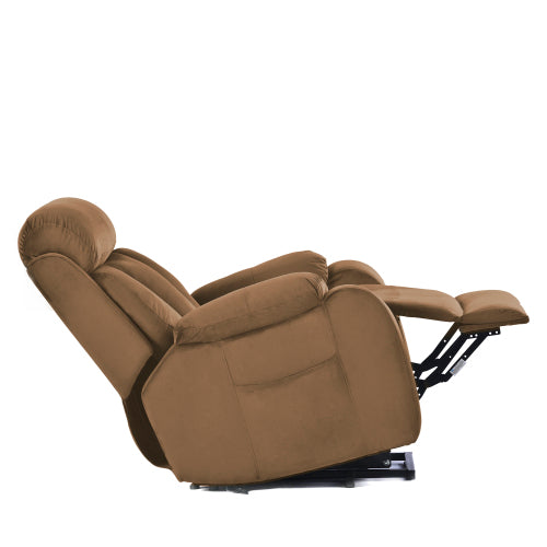 Lift Chair Recliner For Elderly Power Remote Control Recliner Sofa Relax Soft Chair Anti-skid Australia Cashmere Fabric Furniture Living Room  Brown