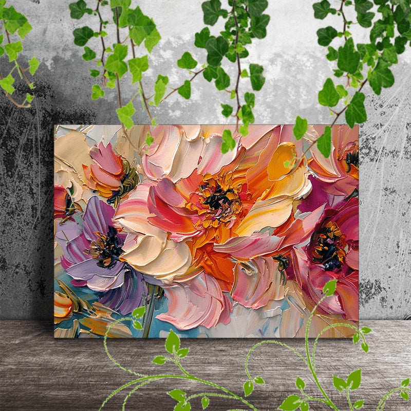 1pc Vibrant Floral Canvas Art