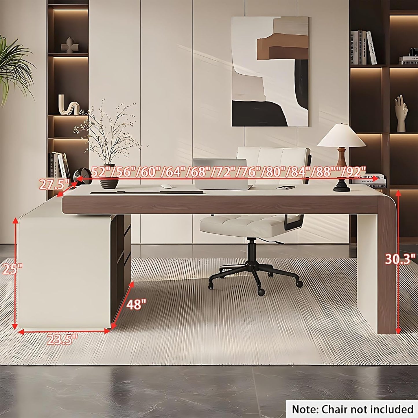 Premium L Shaped Executive Desk 72In Multifunctional