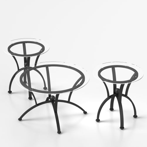 Enchanted Luxe Glass Coffee Table Set With Starry Silken Surfaces