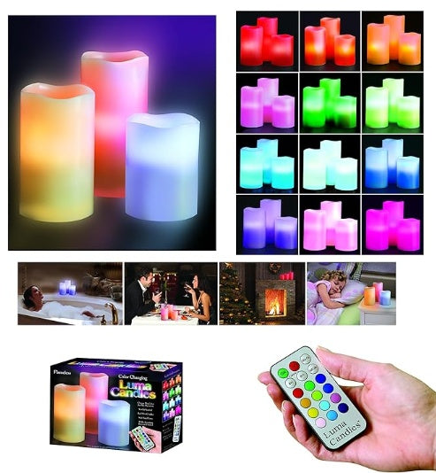Color Changing LED Flameless Candles With Remote RGB Modes And Timer