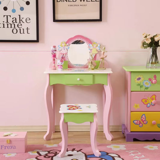 The Enchanted Essence Princess Vanity Table For Kids - Eco Friendly Wood With Mirror
