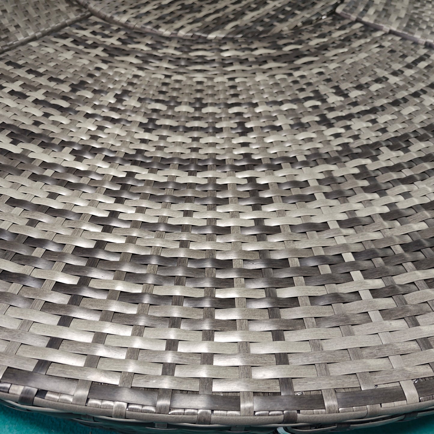 4 Piece Round Rattan Daybed Furniture Set, Canopy, Outdoor Sofa, 2 Chairs, Extending Table Ottoman Chair, Pillows, Blue