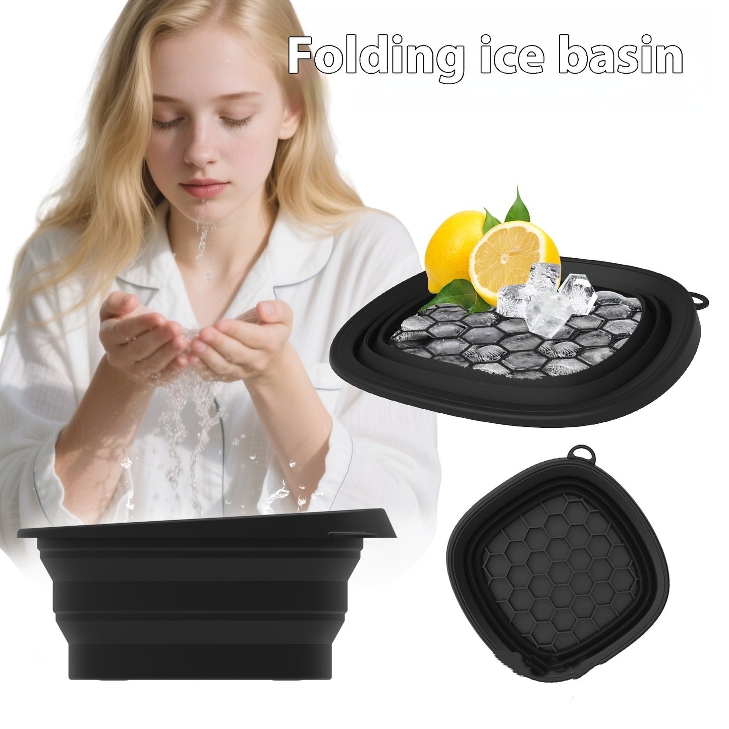 Household Silicone Folding Basin Ice Tray Ice Facial Care Ice-bath Wash Basin