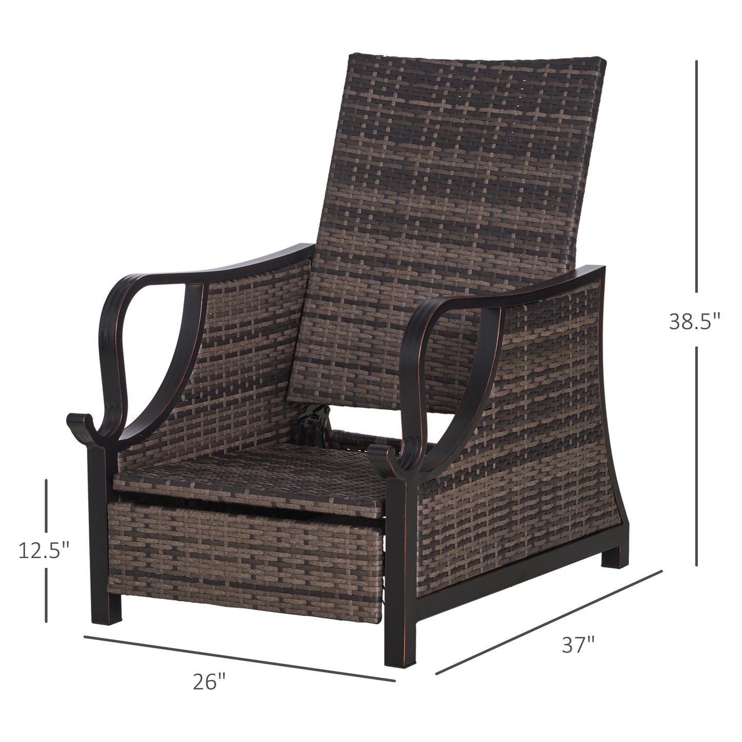 Premium Outdoor Wicker Recliner Chair With Cushion