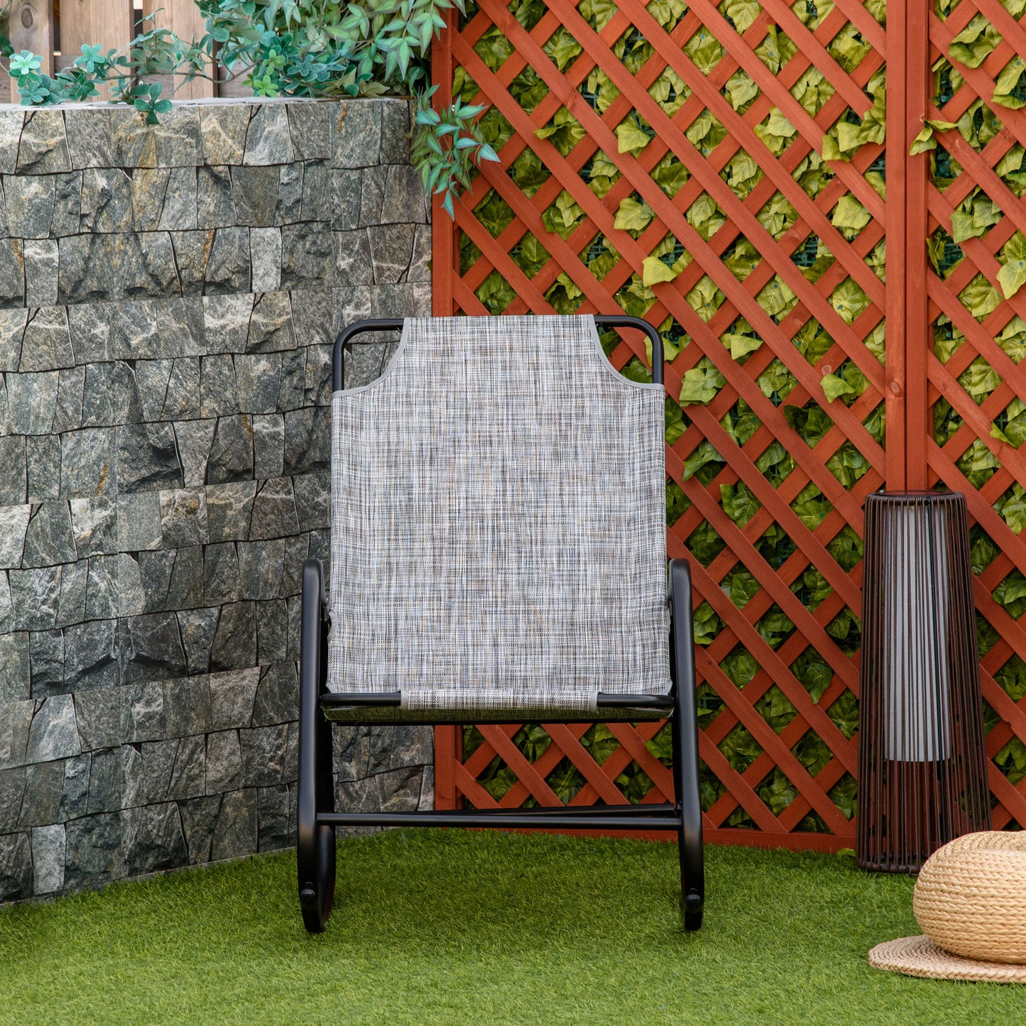 Enchanting Patio Outdoor Rocking Chair With Sling Fabric