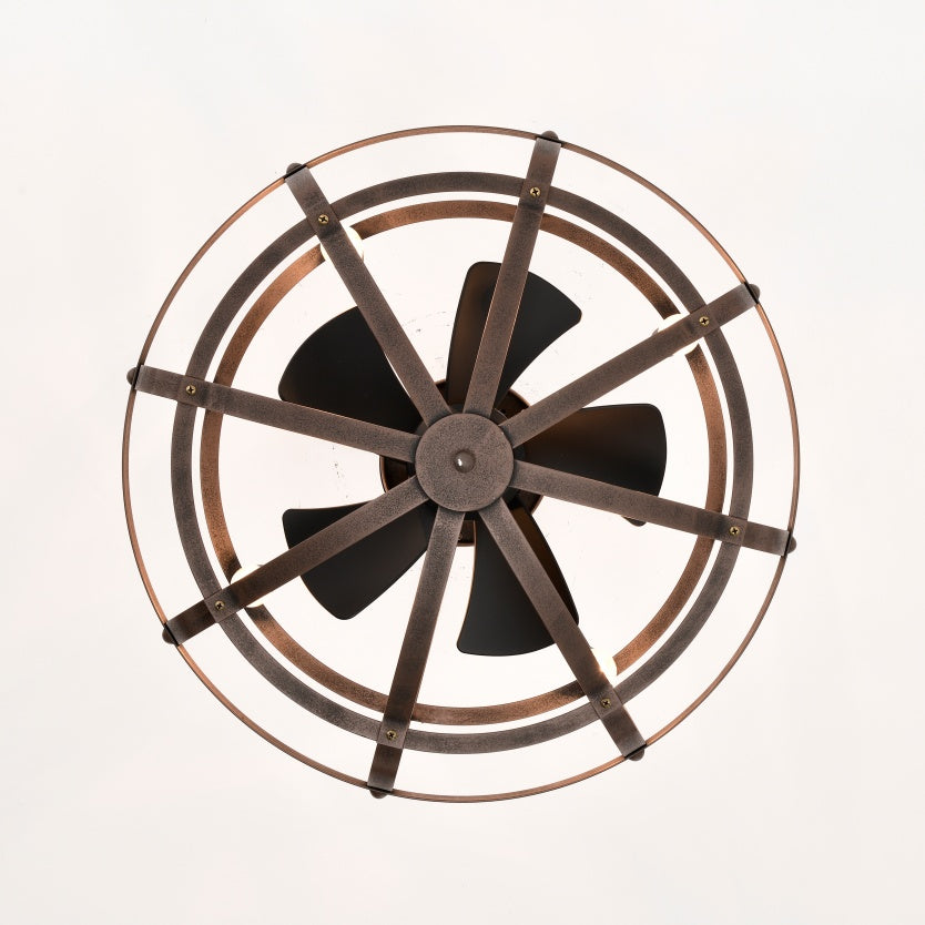 Best Sells Modern Enclosed Ceiling Fan Indoor With Remote Control And Bladeless Rust Red Industrial Ceiling Fan Light Kit